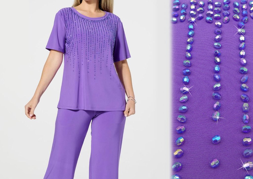 Black Pearl & Crystal Beaded Top