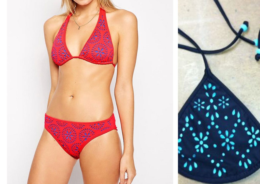 Red Laser Cut Bikini