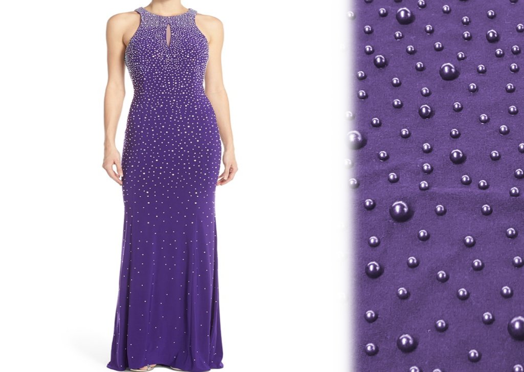 Purple Pearl Evening Gown