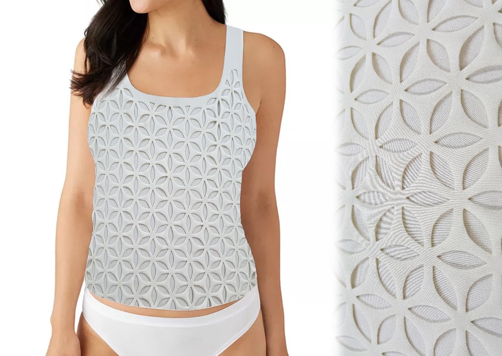 White Laser Cut Floral Dress