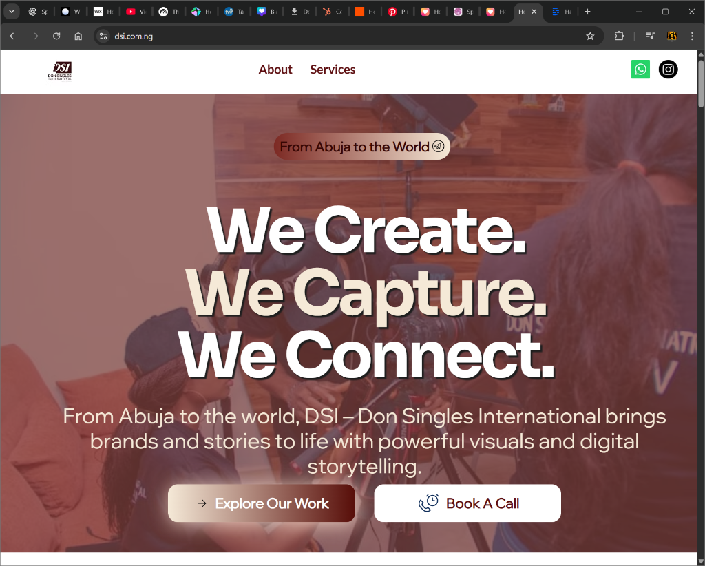 Digital brand design example for DSI — Don Singles International