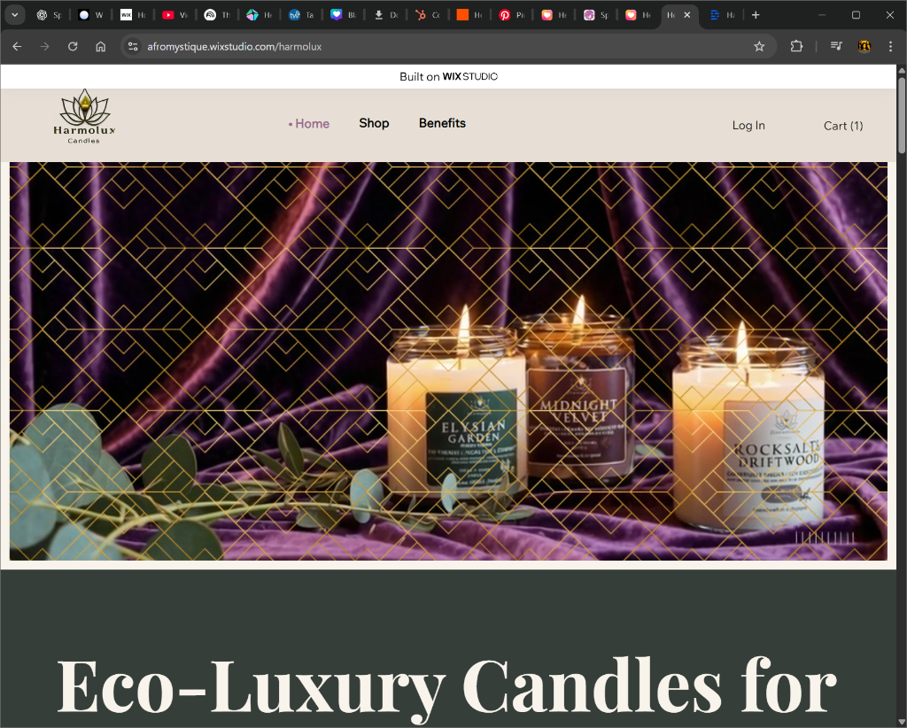 Harmolux Candles e-commerce website design project