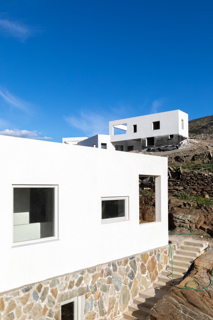 Modern concrete and stone facade
