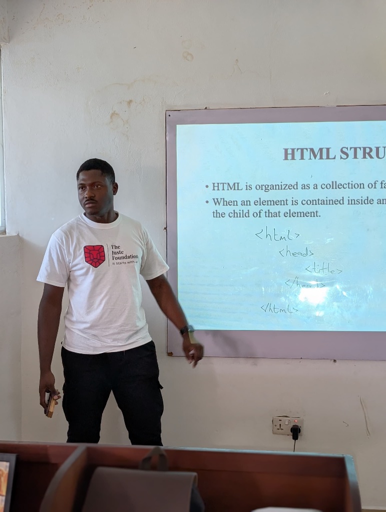 Instructor teaching HTML structure