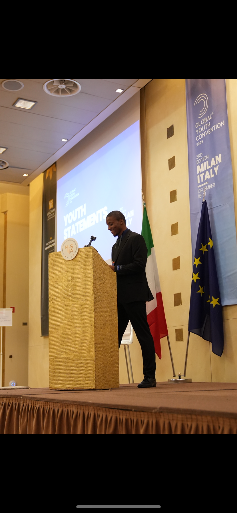 Speaking at Global Youth Convention in Milan, Italy