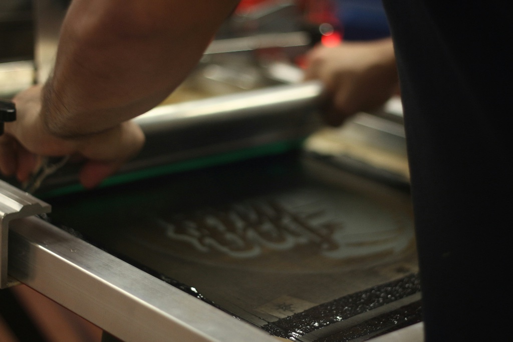 Screen printing services in action at the Shoalhaven Uniforms workshop