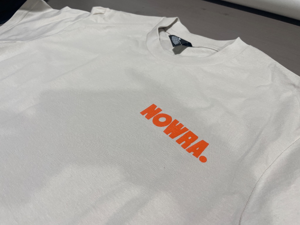 Screen printed HOWNA t-shirt produced by Shoalhaven Uniforms