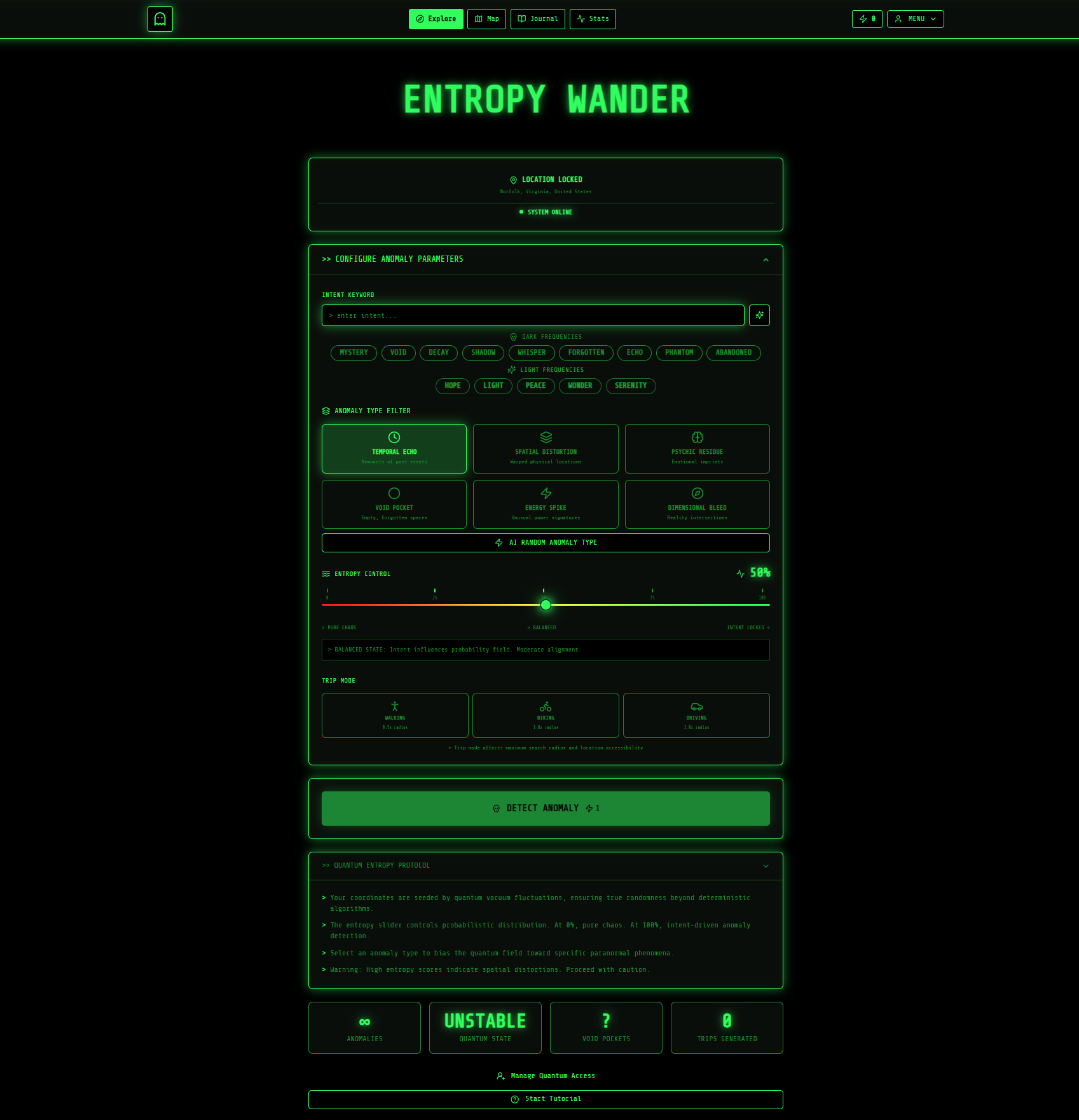 Entropy Wander: Quantum Anomaly Detector template preview