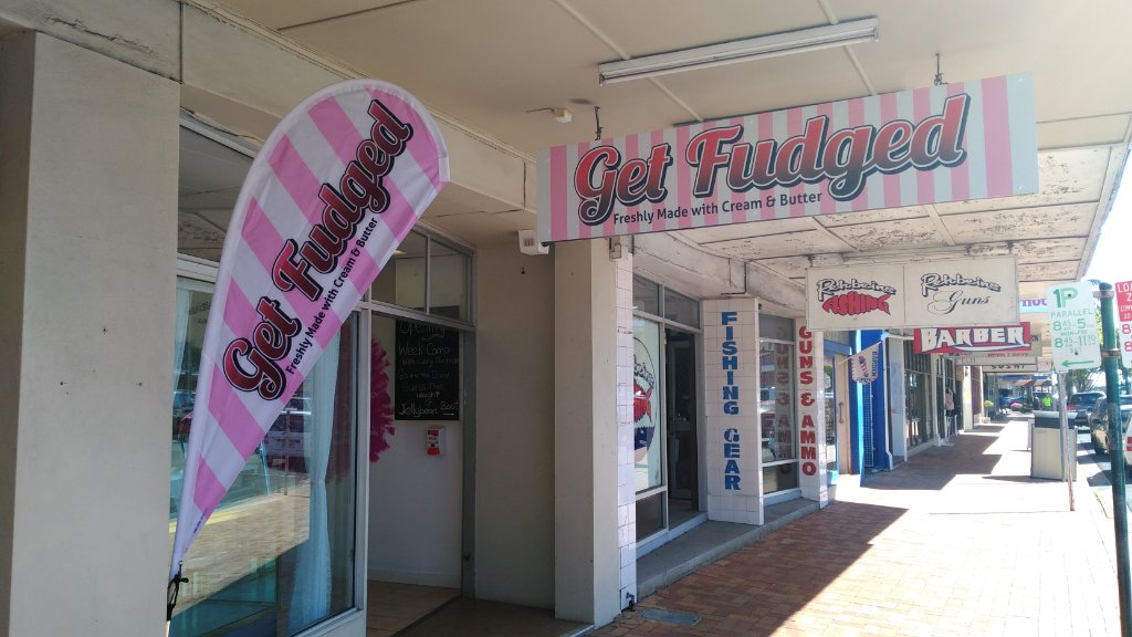 Feather flag promotional sign manufactured by Terry Signs Bundaberg