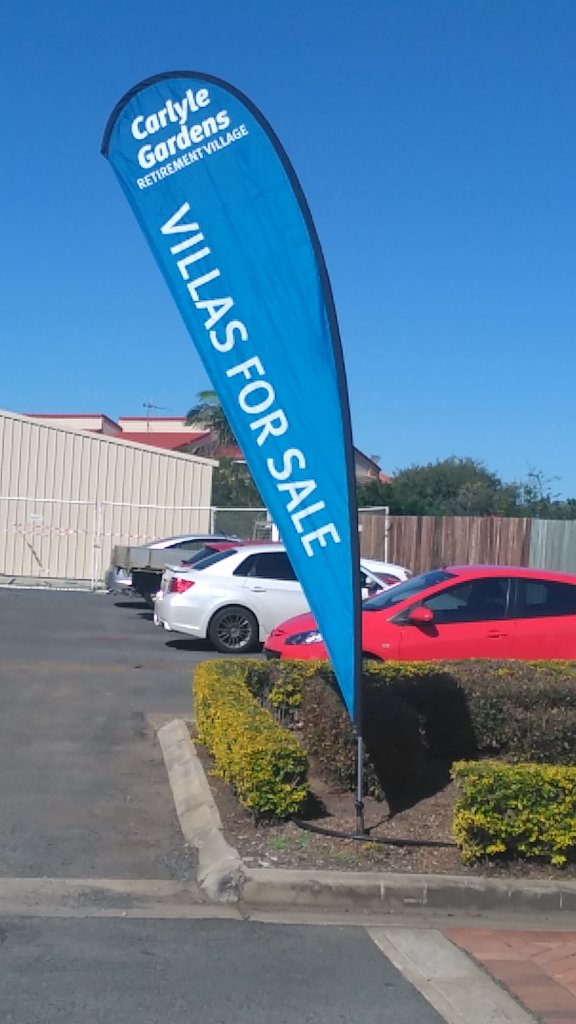 Custom teardrop flag display sign for Bundaberg business event