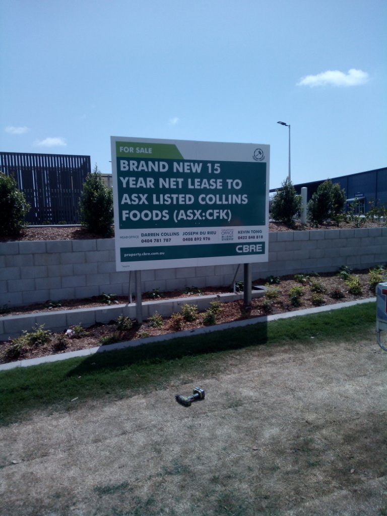 CBRE — Commercial For Sale Sign (manufactured in-house, installation by others)