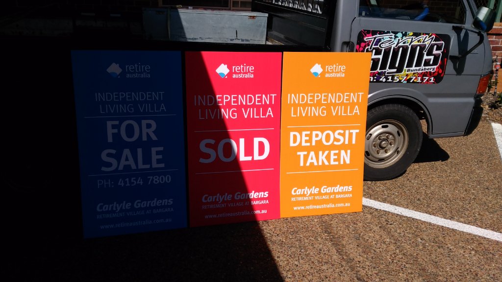 Retire Australia — Property Signs (manufactured in-house, installation by others)