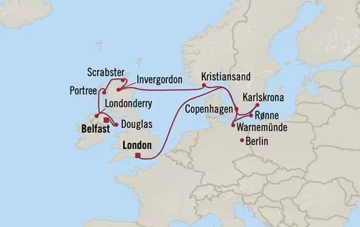 Eclipse Cruise Route Map
