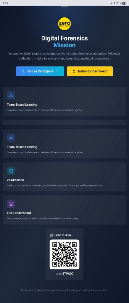 Landing page with team-based learning features and QR code access.