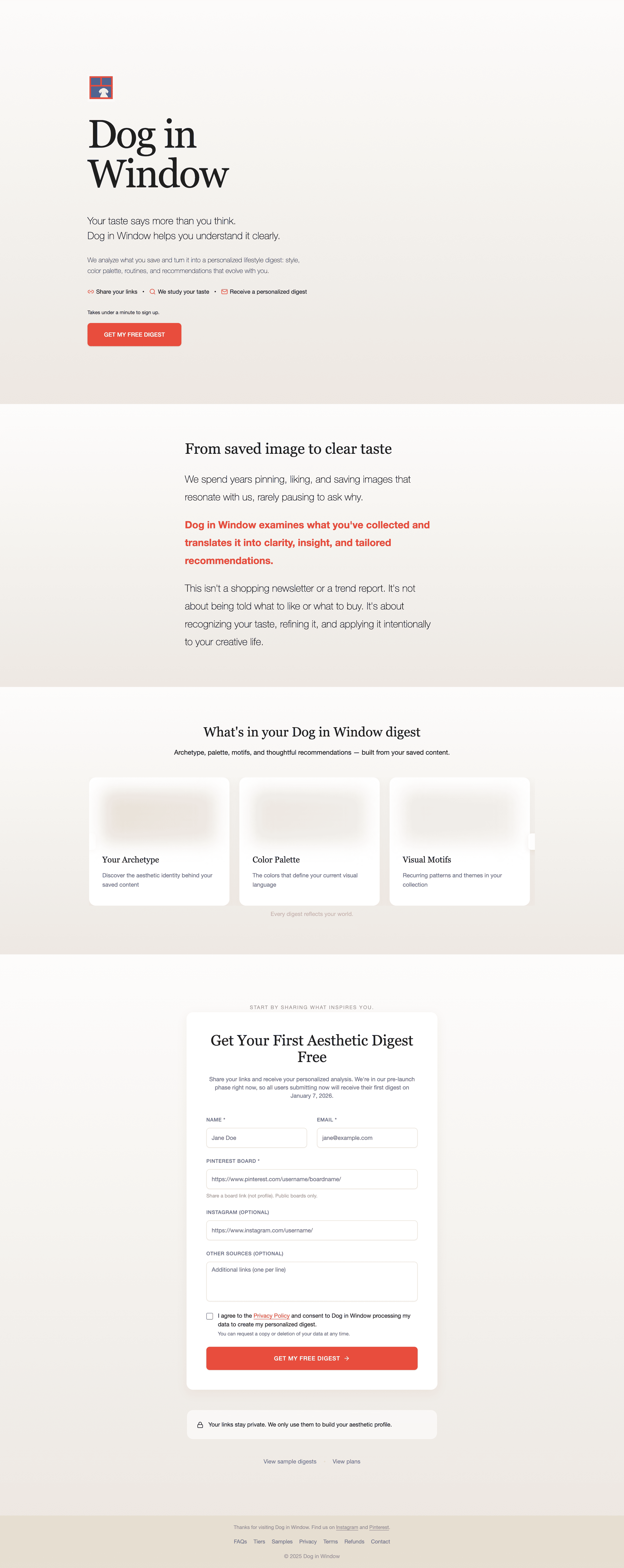 Form Submission & Purchase — Dog in Window template preview