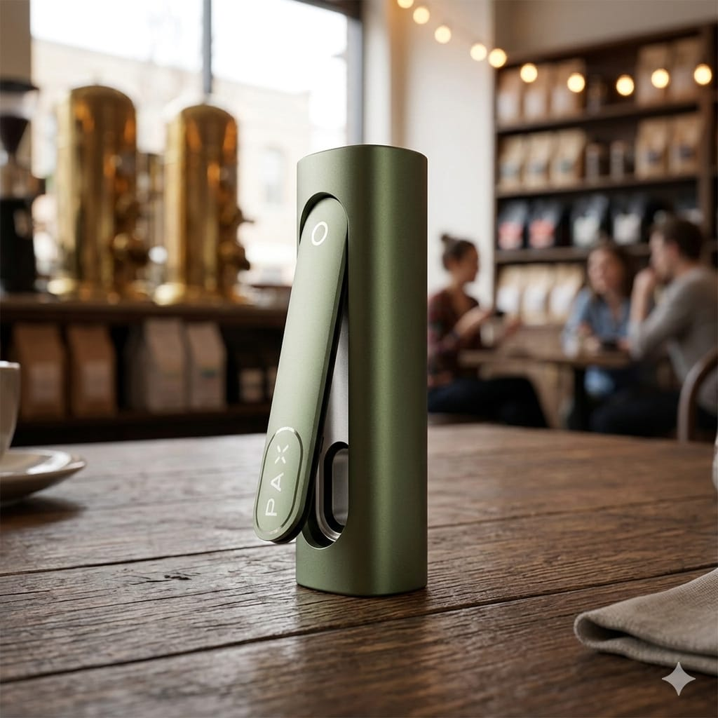 PAX Flow TED (Thermal Extraction Device) on a table