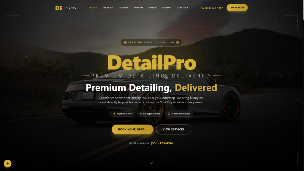 Car Detailing template preview