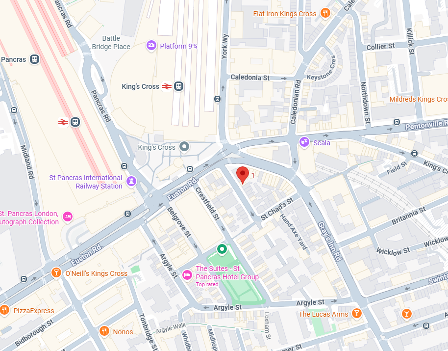 Kings Cross clinic location map