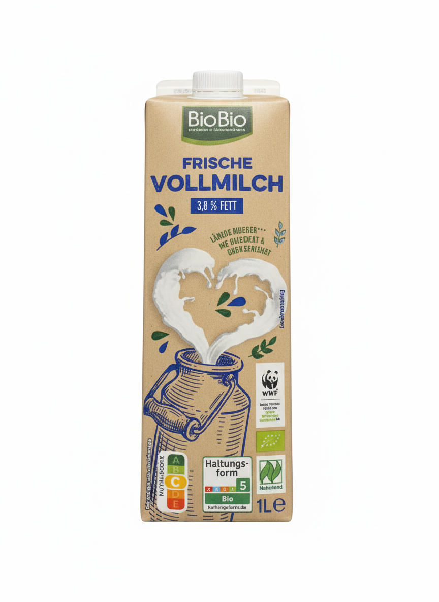Fresh whole milk 3.8% fat