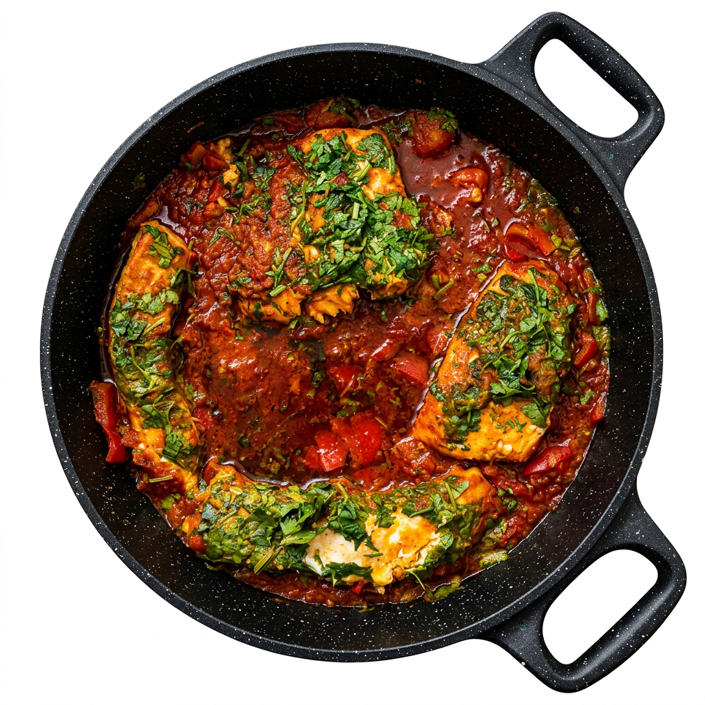 Moroccan Style Fish with Tomato and Herbs