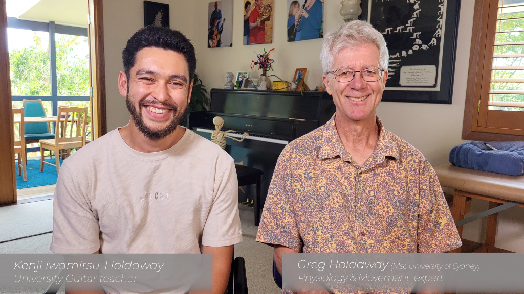 Kenji and Greg teaching the bar chord course