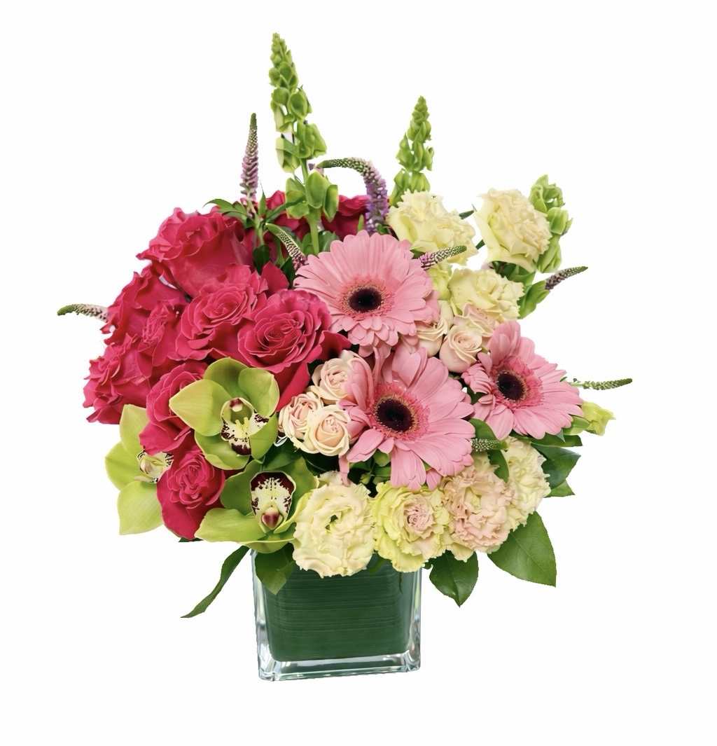 Blush & Raspberry Garden - Fresh flower arrangement from Granada Hills Florist, arrangements for valentines