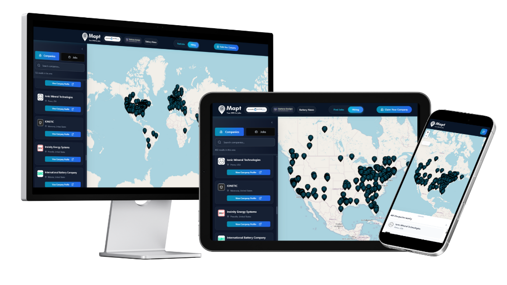 Mapt application displayed on desktop, tablet, and mobile devices showing the interactive map interface