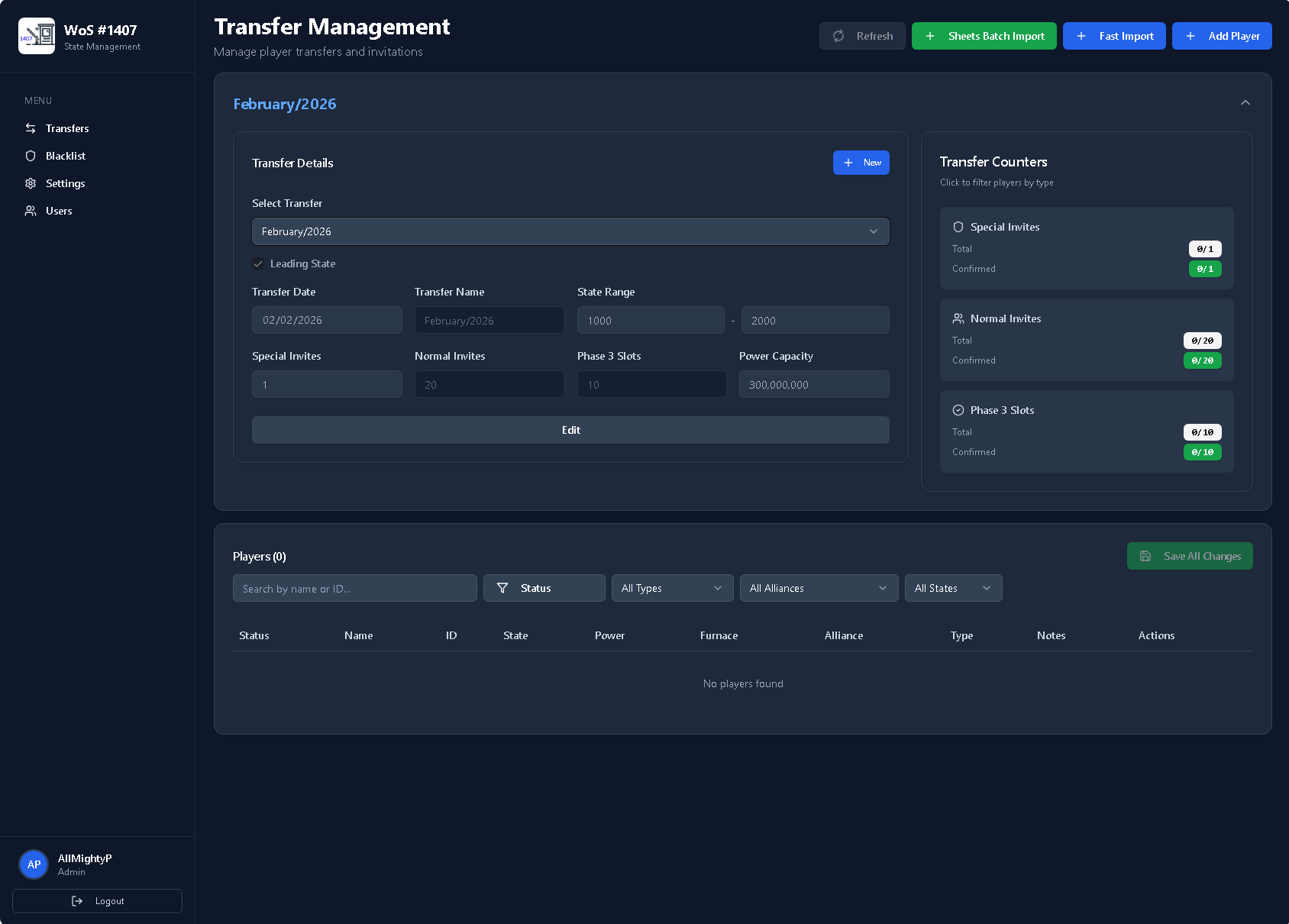WoS State Management template preview