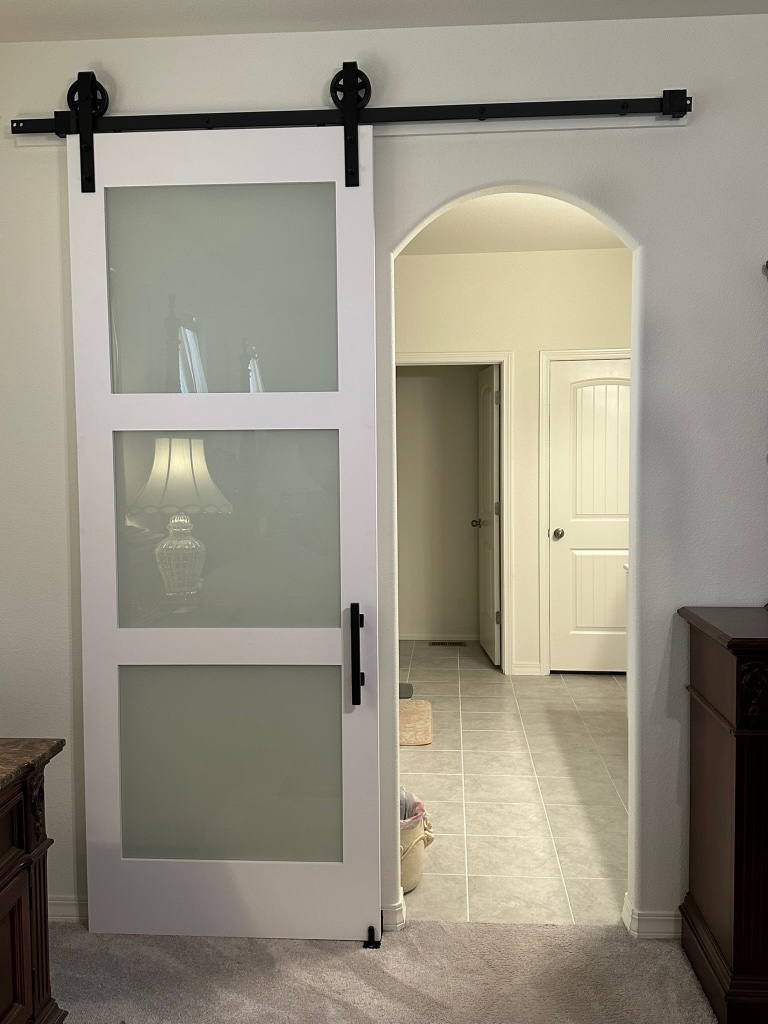 Glass Barn Door Installation — after installation
