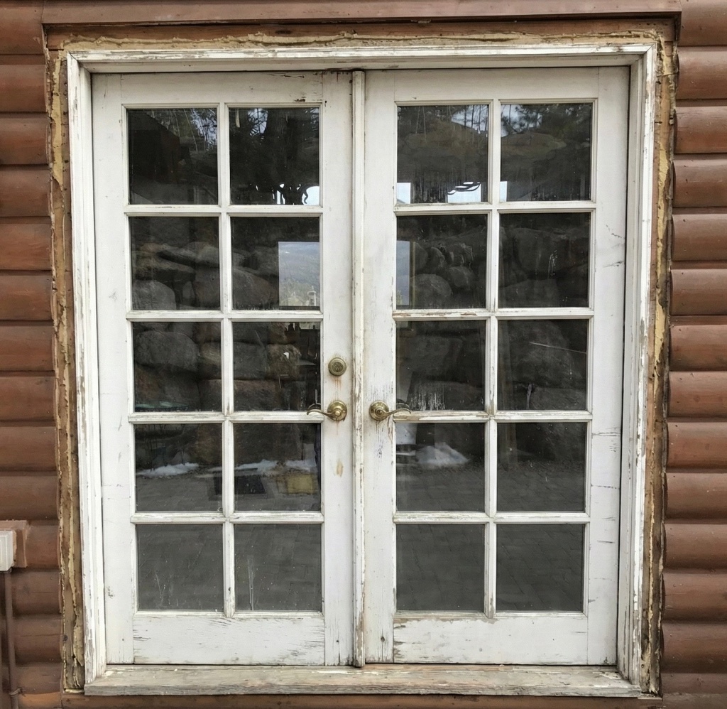 French Door to Patio Slider Conversion — before installation