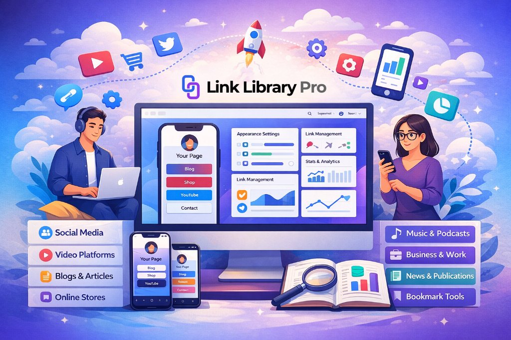 Link Library Pro - Organize bookmarks from social media, videos, blogs, stores, and more