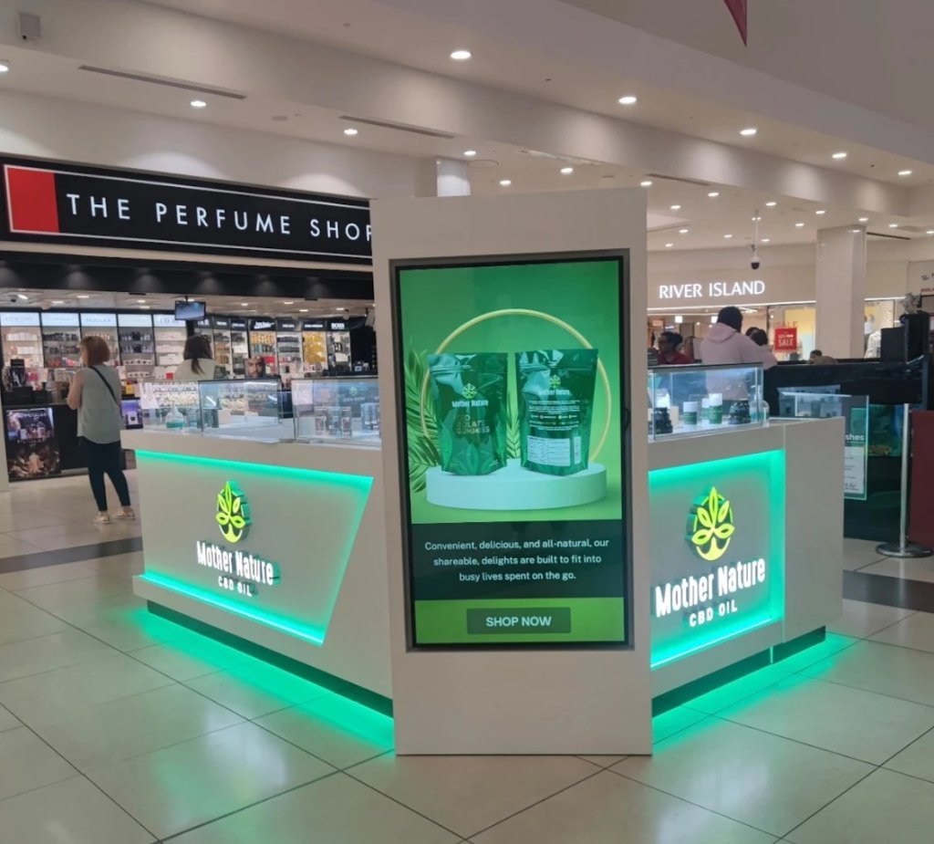 Mother Nature Wellness CBD shop kiosk Glasgow Scotland