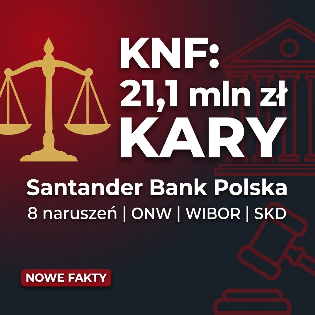 KNF ukarał Santander na 21,1 mln zł — co to oznacza dla klientów z kredytem WIBOR i SKD?