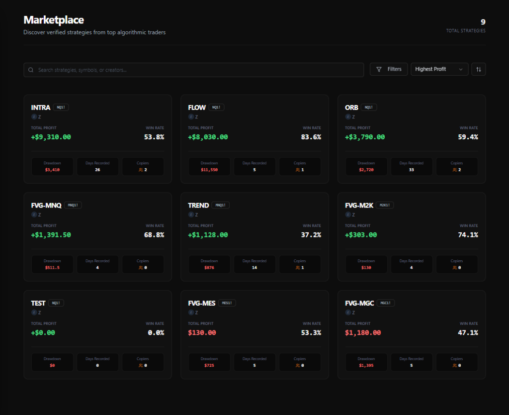 Strategy Marketplace