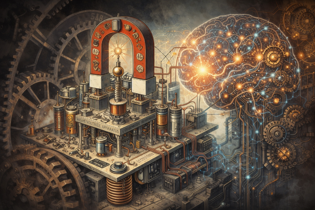 Creative machinery and gears representing idea transformation