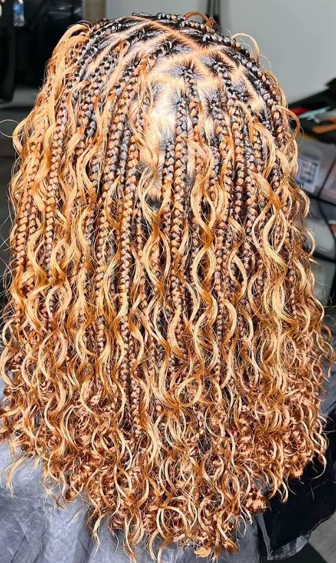 Boho Knotless Braids ( Small)