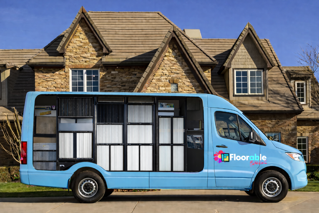 Floorable Hawaii shop-at-home van serving Wailea, Wailuku, and Kaanapali with flooring, countertops, and cabinet samples