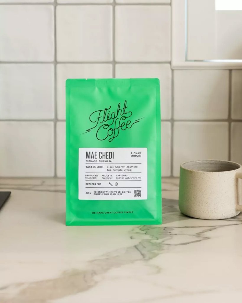 Customer printed coffee label example