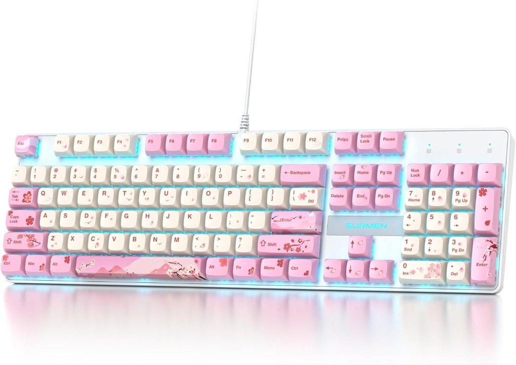 104-Key RGB Gaming Keyboard - Cherry Blossom