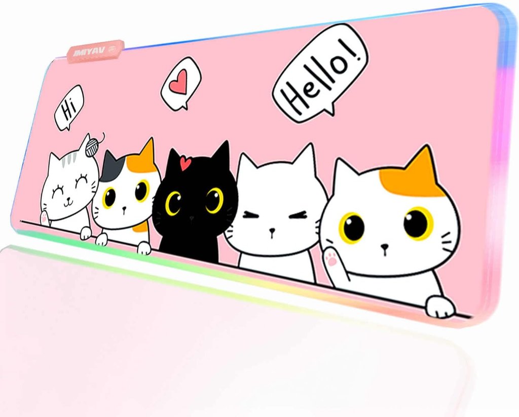 Pink RGB Cats Mouse Pad