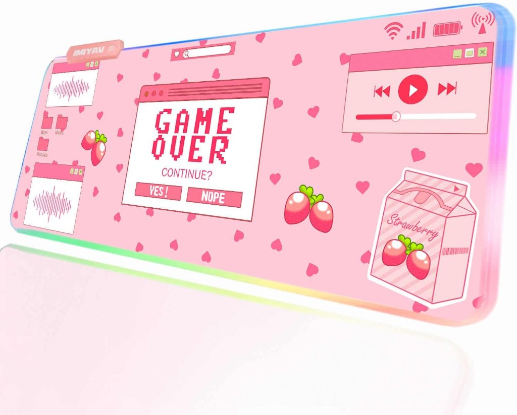 Pink Game Over RGB Mouse Pad