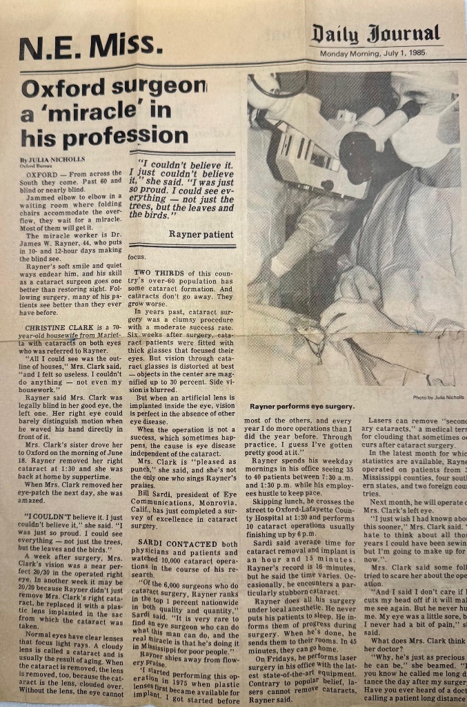 Daily Journal, July 1, 1985 - Oxford surgeon a miracle in his profession