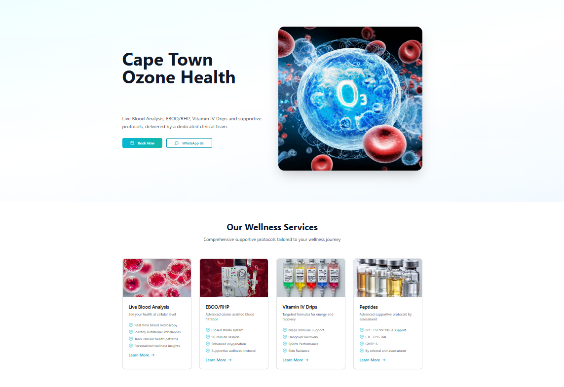 Health Services Website + Online Store template preview