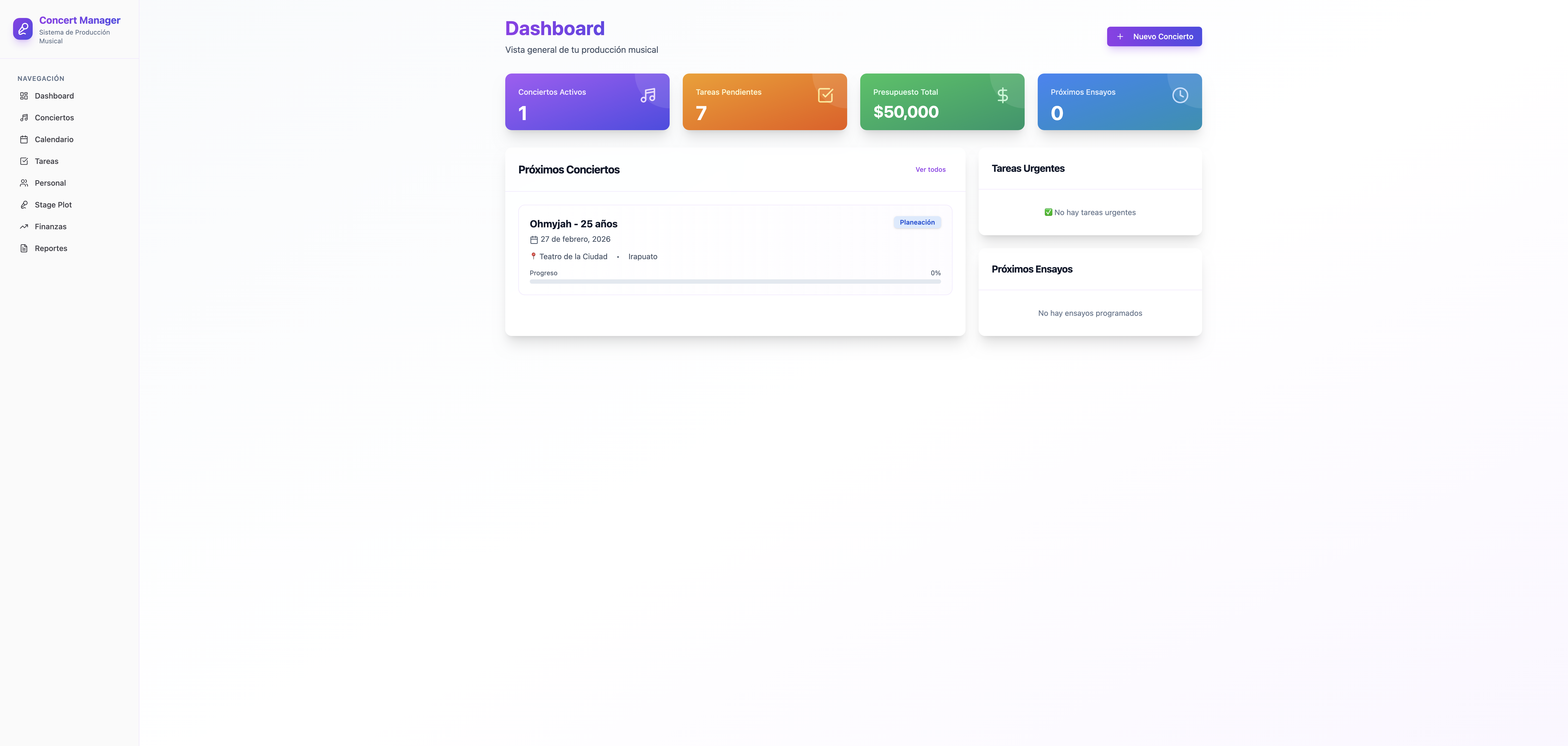 Concert Flow template preview
