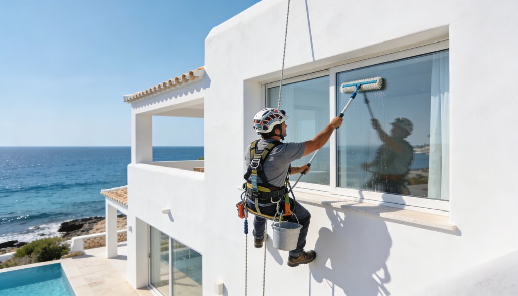 Técnico en trabajos verticales en villa de Ibiza