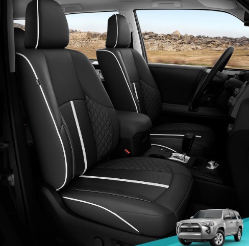4Runner - Custom Black/White Car Seat Covers (Front Only)