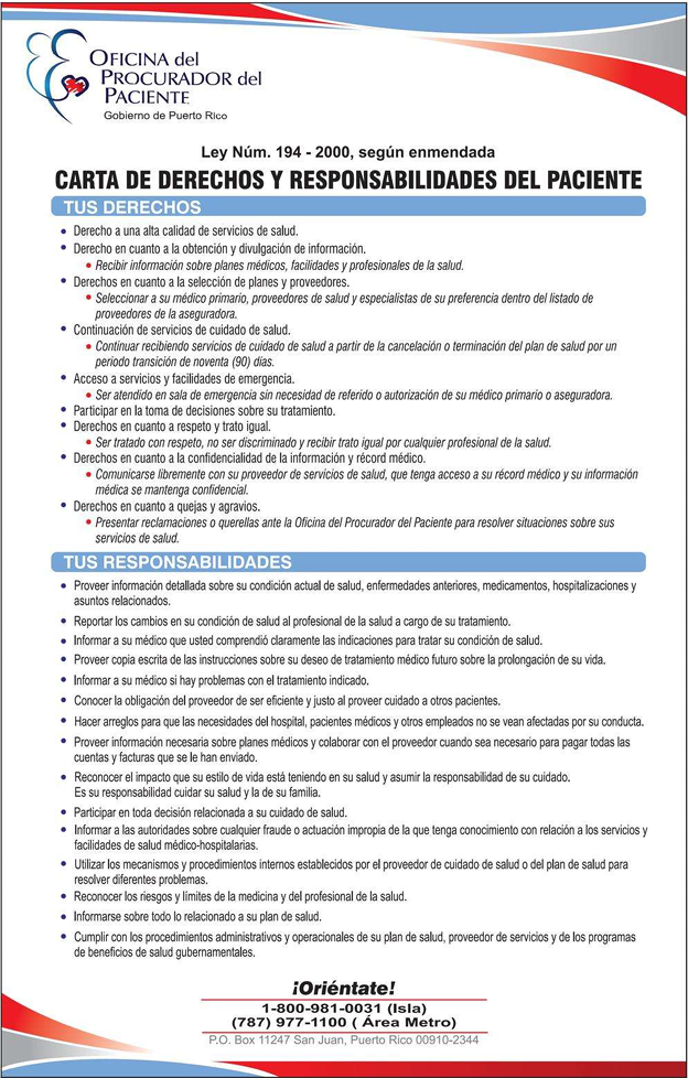 Carta de Derechos - Español