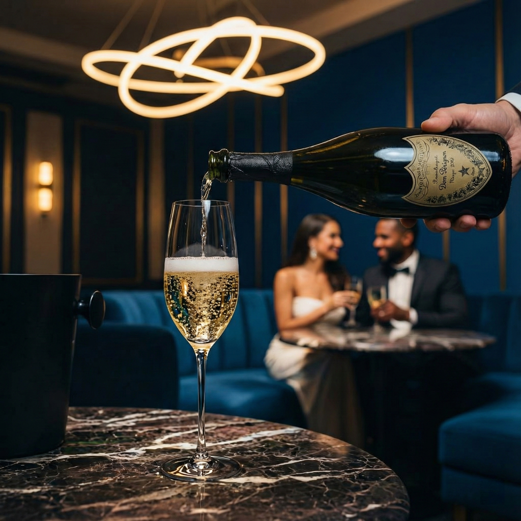 Dom Pérignon pour in elegant lounge