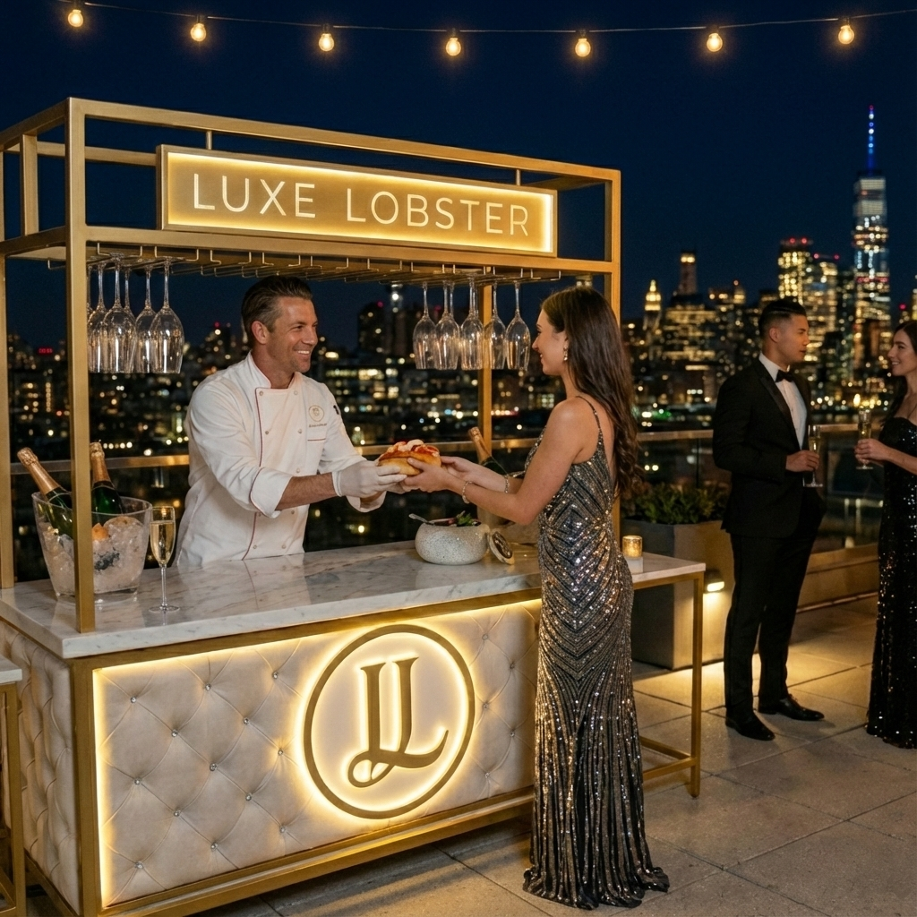 Luxe Lobster cart at Manhattan rooftop