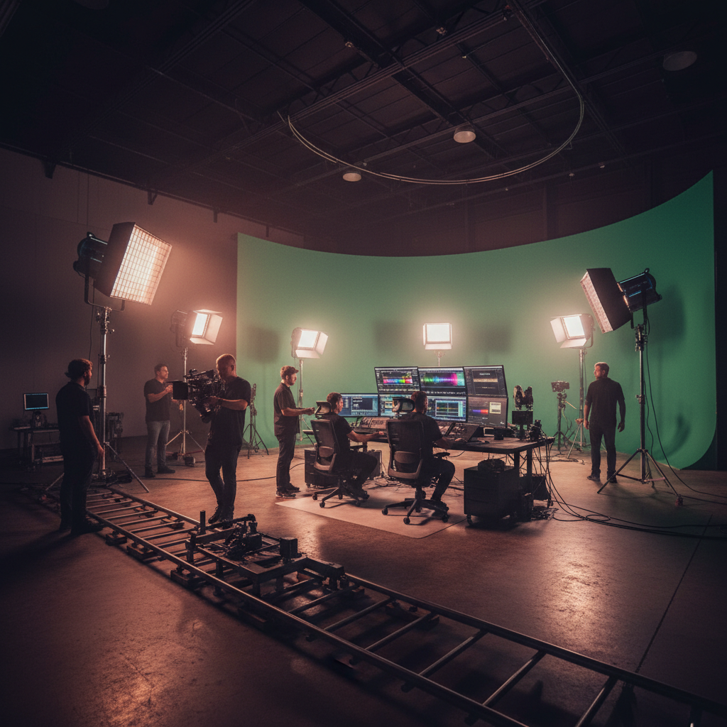 Professional video production setup for brand advertising